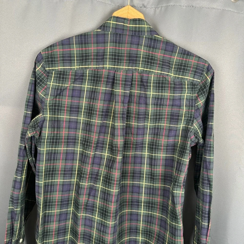 Ralph Lauren Boys XL 18-20 Green Plaid Button Down Shirt Long Sleeve Pony Logo